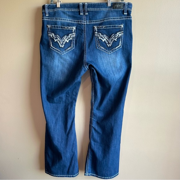 ZCO Womens Jeans Low Rise Bootcut Embellished Studded Embroidered Y2K Size 24 - Picture 3 of 16